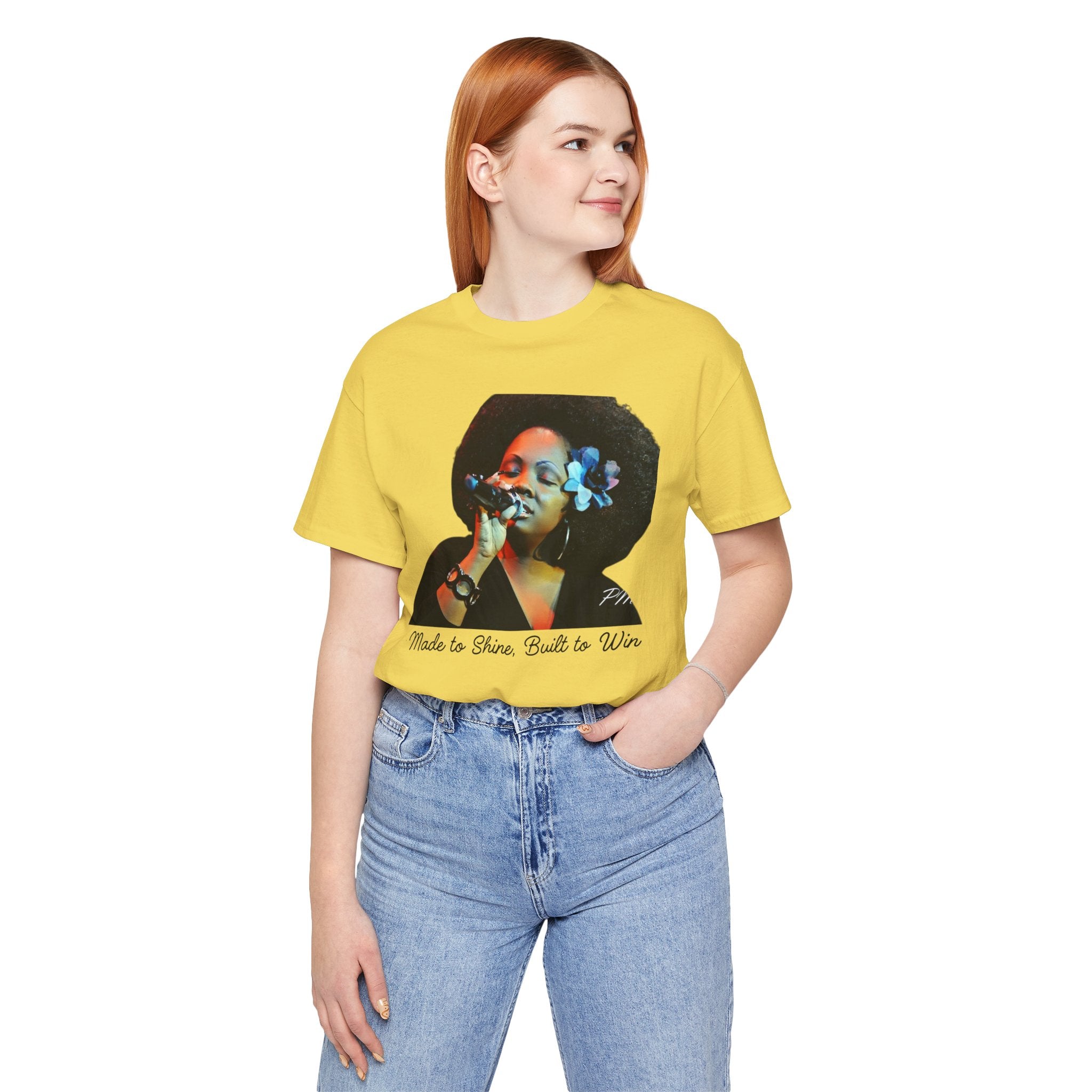 Empowerment T-Shirt – 'Made to Shine, Built to Win' Motivational Graphic Tee